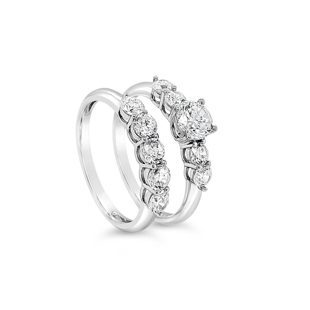 Alexa Double Diamante Absolute Sterling Silver Ring - Eva Victoria